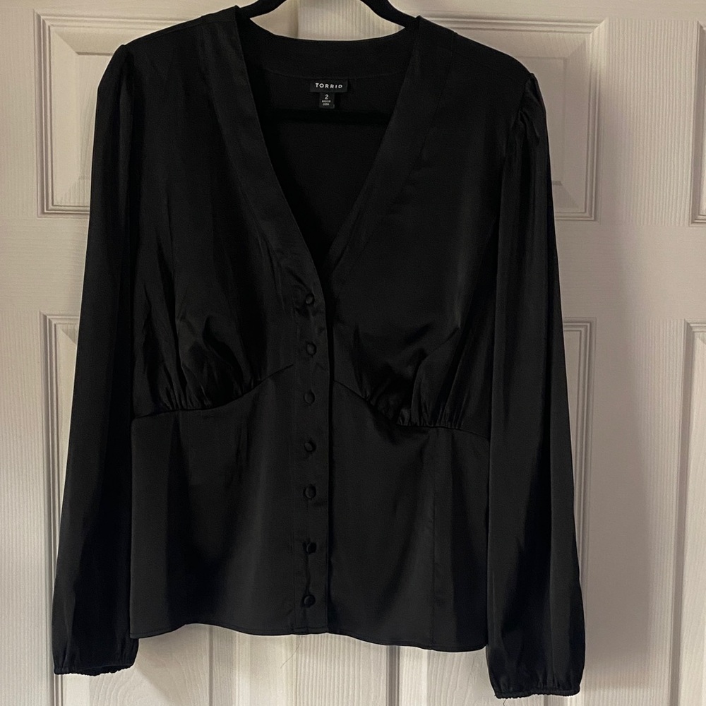 Torrid Black Button-Up Blouse